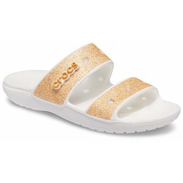 Crocs Classic Glitter Women's Sandals Orange / White | Australia 0561GSOL